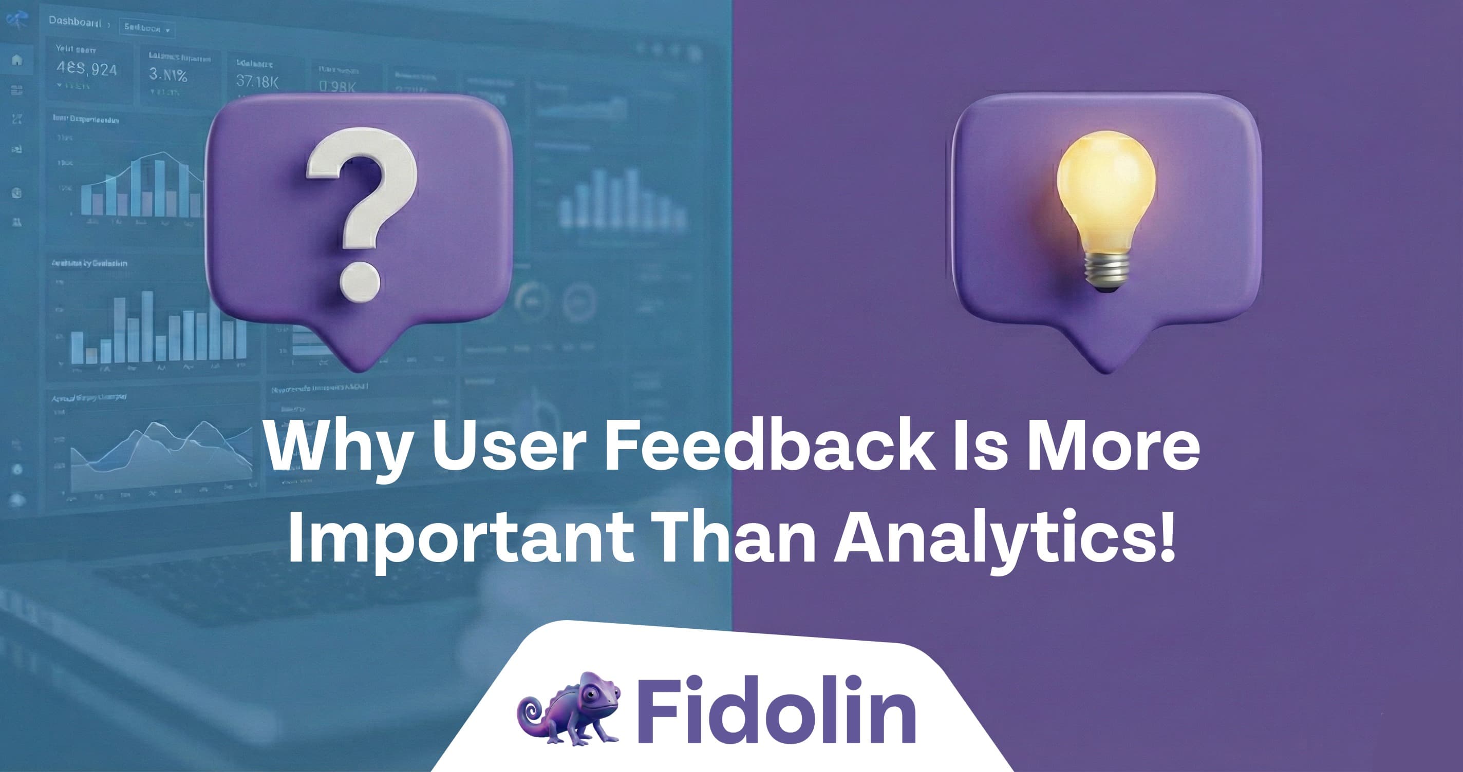 Dashboard showing user feedback alongside analytics data